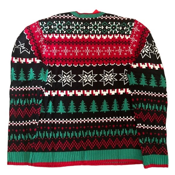 Tree Rexosaurus Dinosaur Tree Ornaments Ugly Christmas Sweater Men's Size XL - Picture 2 of 5